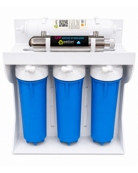 Wellon 25 LPH UV + UF Water Purifier | Commercial Water Purification System | Stainless Steel UV Sterilizer | Wall Mount